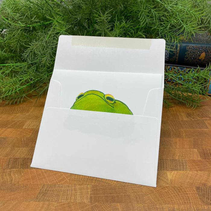 Derp Green Frog Art Card, blank