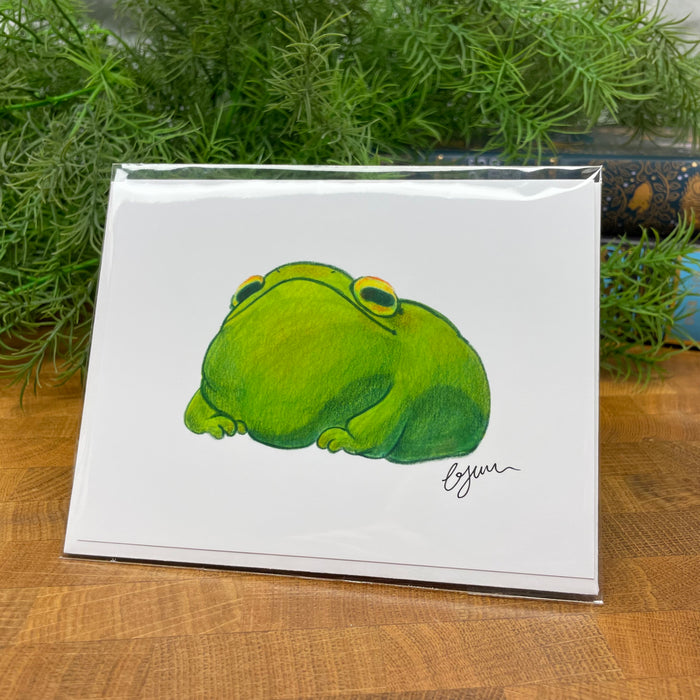 Derp Green Frog Art Card, blank