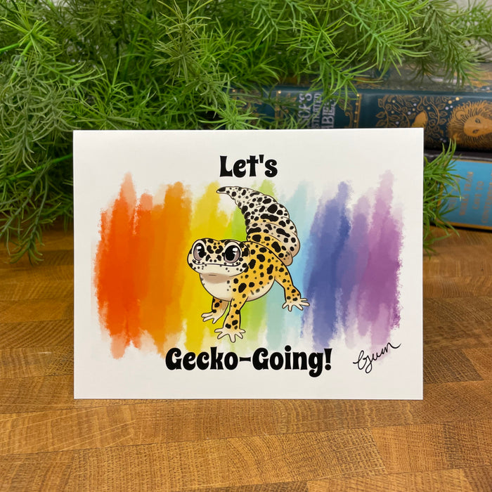 Let's Gecko Going! blank art card, Leopard Gecko