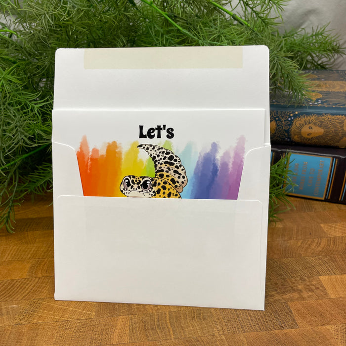Let's Gecko Going! blank art card, Leopard Gecko