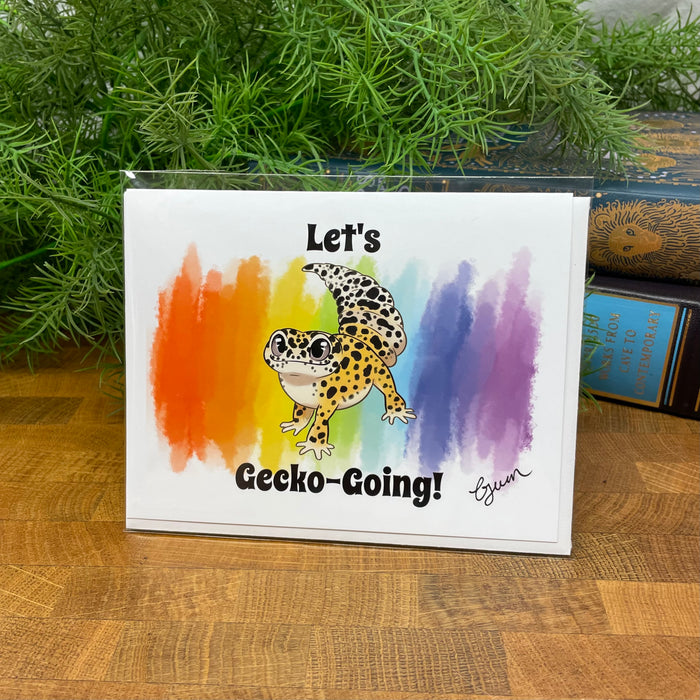 Let's Gecko Going! blank art card, Leopard Gecko