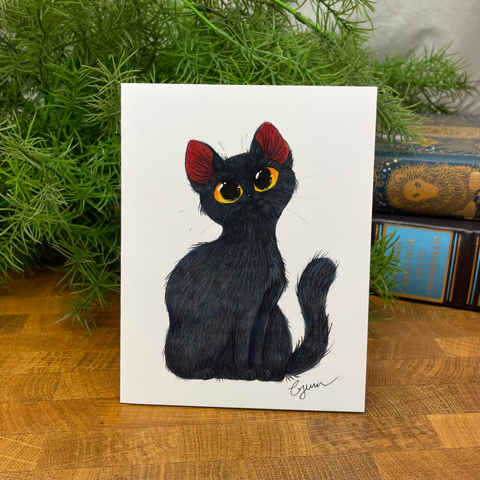 Black Cat Pretty Kitty blank art card