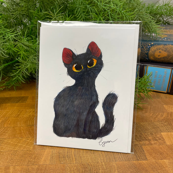 Black Cat Pretty Kitty blank art card