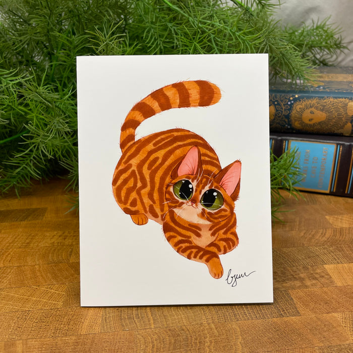 Orange Tabby Cat Pretty Kitty blank art card