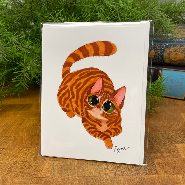 Orange Tabby Cat Pretty Kitty blank art card