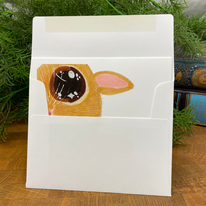 Starry Eyes Brown Bunny blank art card