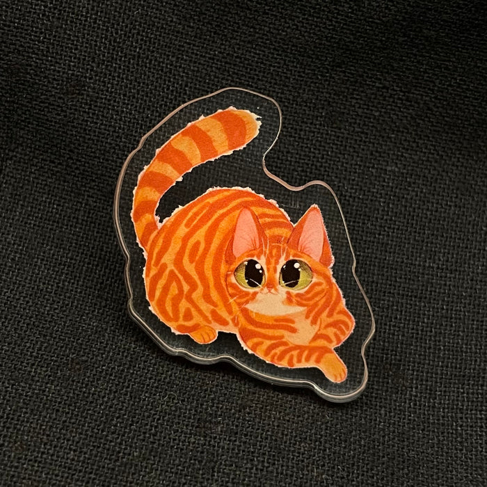 Orange Tabby Acrylic Pin
